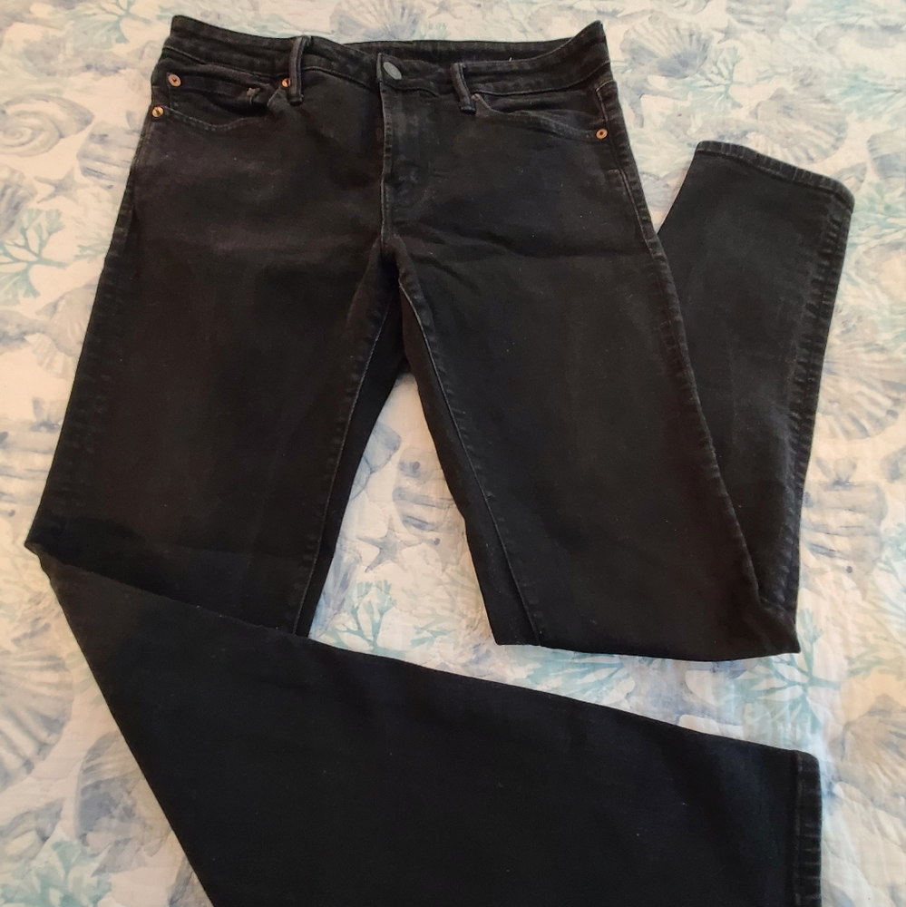American Eagle Black Straight Leg Jeans Size 33x34